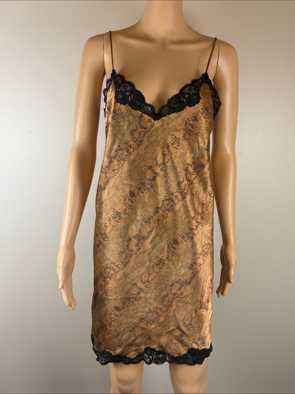 Vintage August Silk Bronze Nightgown Slip Dress with Matching Robe